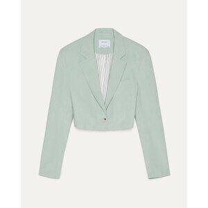 Bershka Blazer Sage Green Classy Cropped Size Small